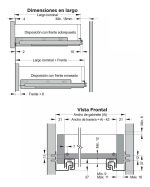 Corredera Telescópica Oculta Cierre Suave 50cm 1.2mm 45k - Imagen 3