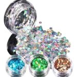 Set 14 Estrellas Flake Holográficas Uñas Ojos Cuerpo
