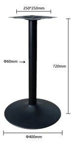 Patas Mueble Mesa Escritorio 1un 72cm Negra Redonda - Imagen 2