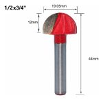 Fresa Madera Media Caña Vástago 1/2 X 3/4 1pcs - Imagen 2