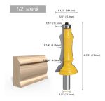 Fresa Madera Moldura Zócalo Marcos Vástago  1/2 x3103 - Imagen 2