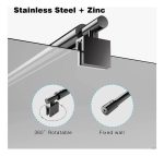 Barra De Soporte De Vidrio De Ducha Negro 80-100cm - Imagen 5