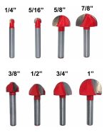 Fresa Madera Media Caña Vástago 1/2 Set 8pcs - Imagen 2