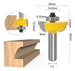 Fresa Madera Moldura Zócalo Marcos Vástago  1/2  Curva Int. - Imagen 2