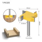 Fresa Madera Vaciado Invertida Copiadora T Toma 1/4x9.5x40mm - Imagen 2
