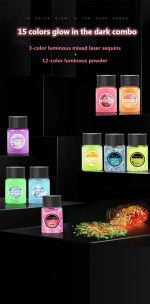 Pigmento Polvo Resina Uv 12 Colores Fluorescente 20g C/u - Imagen 4