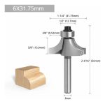 Fresa Madera Cuarto Rodon 3un Toma 6mm R 9.52, 11.1 Y 12.7mm - Imagen 2