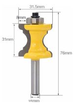 Fresa Madera Moldura Mesa Baranda Vástago 1/4 1pcs - Imagen 2