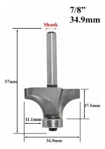 Fresa Madera Cuarto Rodon 3un Toma 6mm R 9.52, 11.1 Y 12.7mm - Imagen 3