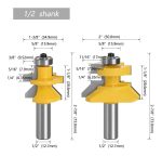 Fresa Madera Tinglado Vástago  1/2  Macho Hembra - Imagen 2