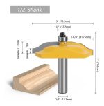 Fresa Madera Moldura Zócalo Marcos Vástago  1/2  Plana - Imagen 2