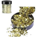 Escamas En Hoja Oro Papel Resina Epóxica Flake Uñas Foil