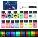 Pigmento Polvo Resina Uv 12+3 Glitter Fluorescente 20g C/u