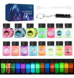 Pigmento Polvo Resina Uv 12+3 Glitter Fluorescente 20g C/u