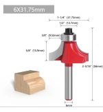Fresa Madera Cuarto Rodon 3/8, 9.52mm Vástago 6mm 1pc - Imagen 2