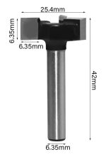 Fresa Madera Vaciado Invertida Copiadora T Toma 1/4x6.35 - Imagen 2