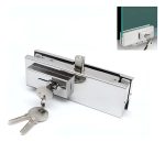 Herraje Inferior Con Cerradura Puerta Vidrio Dt-7010