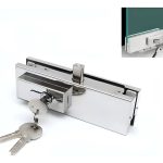 Herraje Inferior Con Cerradura Puerta Vidrio Dt-7010