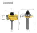Fresa Madera T Toma 6mm Y 1/2mm 5 Medidas Diferentes - Imagen 3