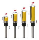 Set 4 Fresas Rectas Copiadoras Vastago 1/4 Rod Sup. - Imagen 3