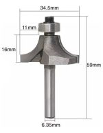 Fresa Madera Cuarto Rodon 1/4 X 12mm - Imagen 2