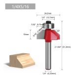 Fresa Madera Copiadora Angulo 45° Toma 1/4x5/16 Con Chaflán - Imagen 2