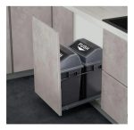 Basurero Para Puerta Cocina Doble 28lt Con Tapa 1pc