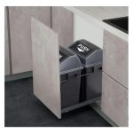 Basurero Para Puerta Cocina Doble 28lt Con Tapa 1pc