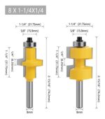 Fresa Madera Ensamble O Machimbra Do Bástago 8mmx31.75mm - Imagen 2
