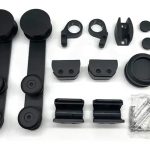 Corredera Puerta Shower Vidrio 8 A 12m Kit 1 Puerta Negro