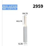 Fresa Madera Recta 1/4x3/16 Carburo De Tungsteno - Imagen 2