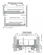 Corredera Telescópica Oculta Cierre Suave 55cm 1.2mm 45k - Imagen 3