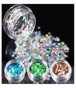 Set 14 Estrellas Flake Holográficas Uñas Ojos Cuerpo - Imagen 2