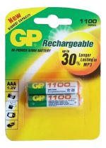 Gp Batteries Pilas Recargables Aaa Nimh 1100 Mah 2 Uds.