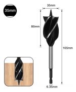 Broca Madera Bigas Helicoidal Vástago Taladro 1pcs 35mm - Imagen 2