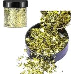 Escamas En Hoja Amarillo Li Papel Resina Epóxica Flake Uñas