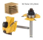 Fresa Madera T Toma 1/4 Y 8mm X 1/2 L X1/16,3/32, 1/8,5/32 - Imagen 2
