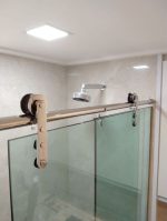 Corredera Puerta Shower Vidrio 8 A 12m Kit 1 Puerta Cromado - Imagen 7