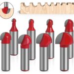 Fresa Madera Media Caña Vástago 1/2 Set 8pcs