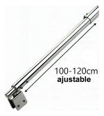 Barra Soporte Plateada En Angulo De Vidrio Ducha 100-120cm - Imagen 2