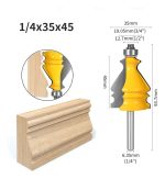 Fresa Madera Moldura Zócalo Marcos Vástago 1/4 X 45.mm - Imagen 2