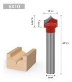 Fresa Madera Doble Perfilado Curvo Vástago 6mm 6x10mm 1pcs - Imagen 2