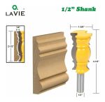 Fresa Madera Moldura Zócalo Marcos Vástago  1/2  Doble Curva - Imagen 2