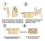 Cerradura Mueble Cajón Chapa Cuadrada Cilindro 16mm 10un - Imagen 4