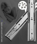 Corredera Telescópica Push Open 25cm 1.2mm 35k 1par - Imagen 2