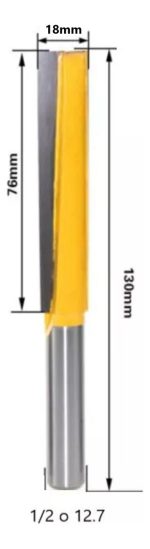 Fresa Madera Recta Toma 1/2 X 18 X 76mm De Corte - Imagen 2