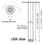 Patas Mueble Mesa Escritorio 4un 72cm Cromadas - Imagen 2