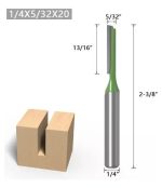 Fresa Recta Madera Vástago 1/4x5/32 - Imagen 2