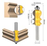 Fresa Madera Moldura Zócalo Marcos Vástago 1/4 X 33.5mm - Imagen 2