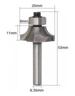 Fresa Madera Cuarto Rodon 1/4 X 6mm - Imagen 2